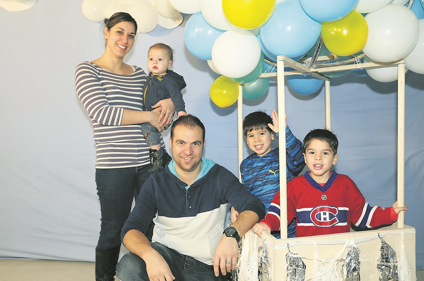 Véronique Dubois, Patrick Labrie, Justin, Tristan et Mathis