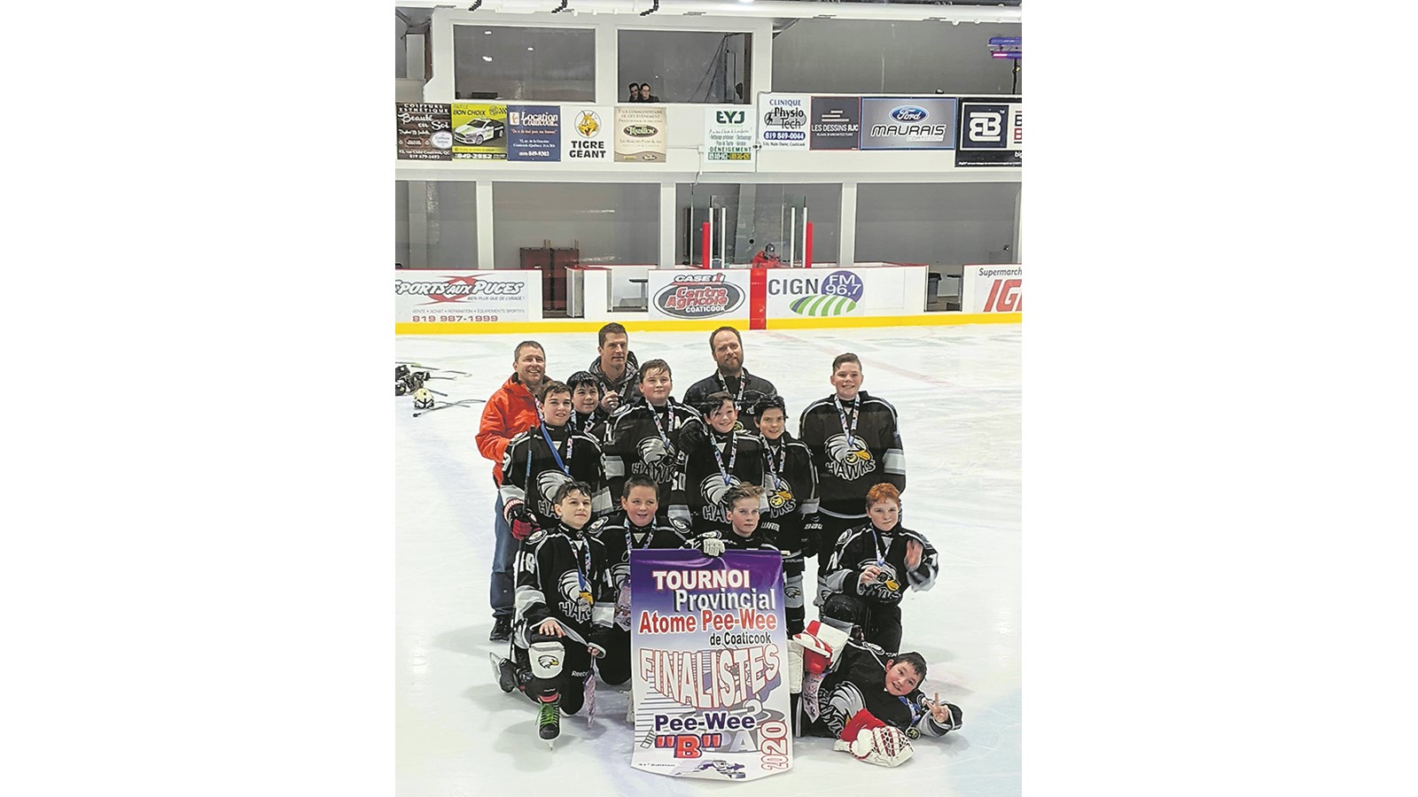 Les Hawks Pee Wee B,  finalistes à Coaticook