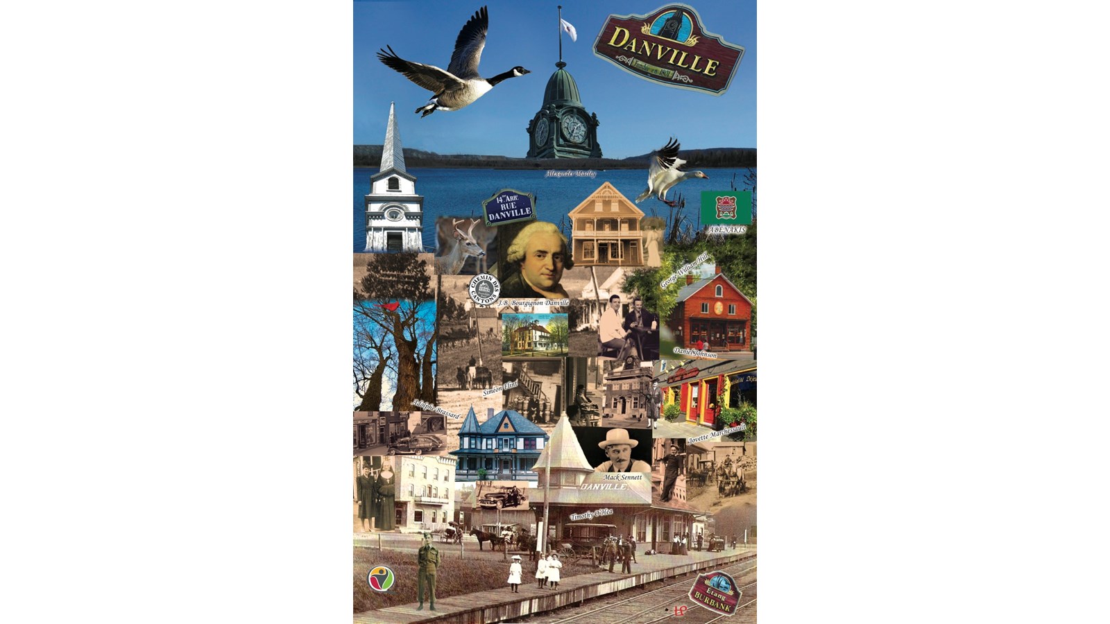 Cette carte postale, gratuite, se veut en quelques sortes une visite à la fois guidée et accélérée de la petite histoire de la municipalité.