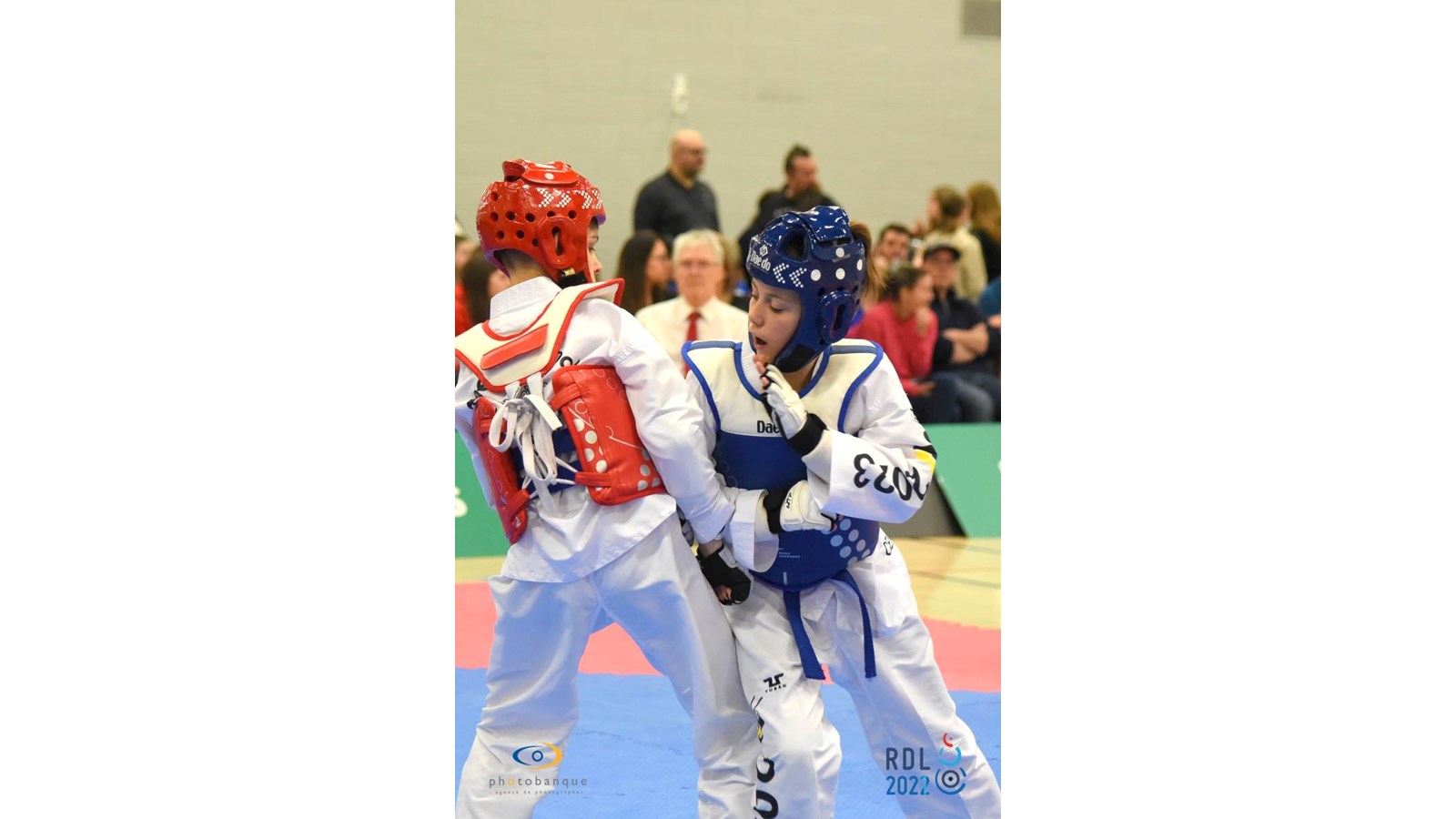Le jeune Eliott Fredette (Bleu) s’est classé 4e en Teakwondo, lors de la plus récente finale des jeux du Québec présentée à Rivière-du-Loup.