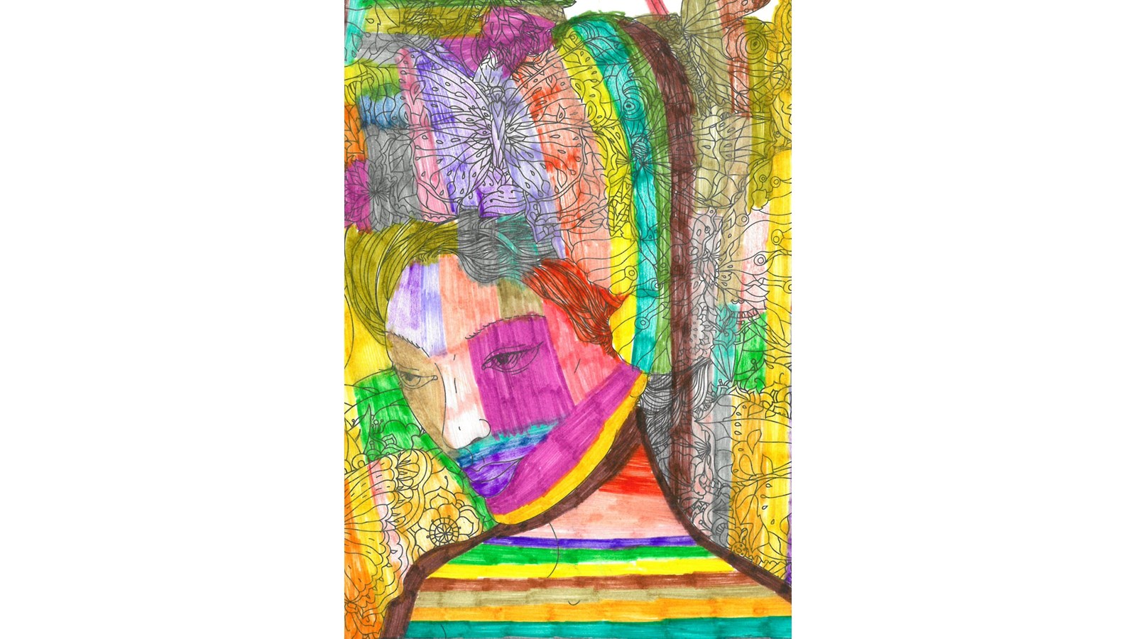 Dessin réalisé par les résidentes de la résidence La Chaumière Enchantée.