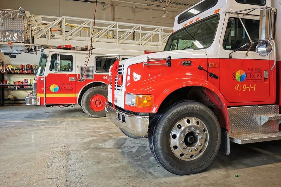 Incendie en cours à Val-des-Sources