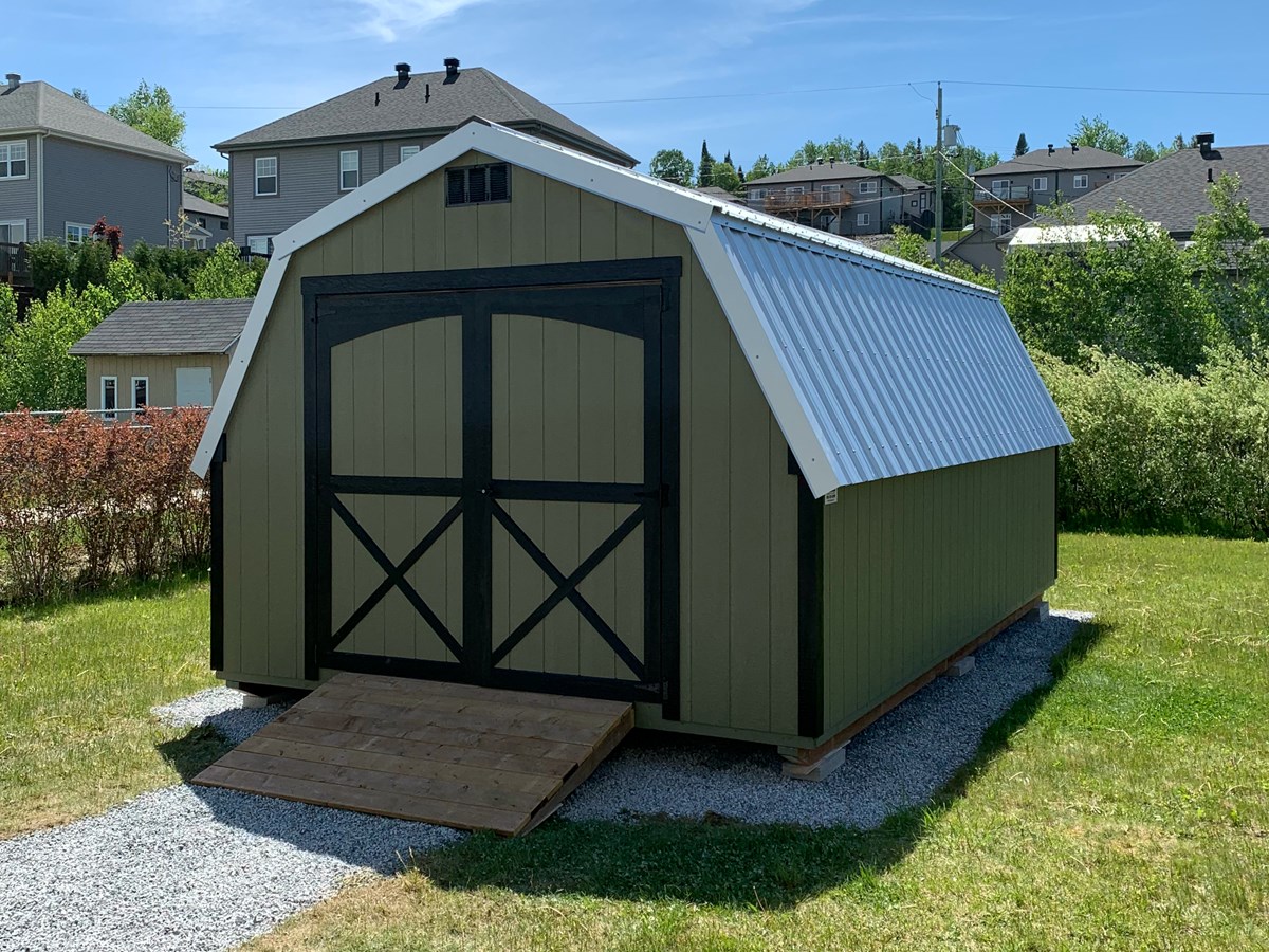 Les remises Mini Grange sont conçues avec une toiture en tôle.