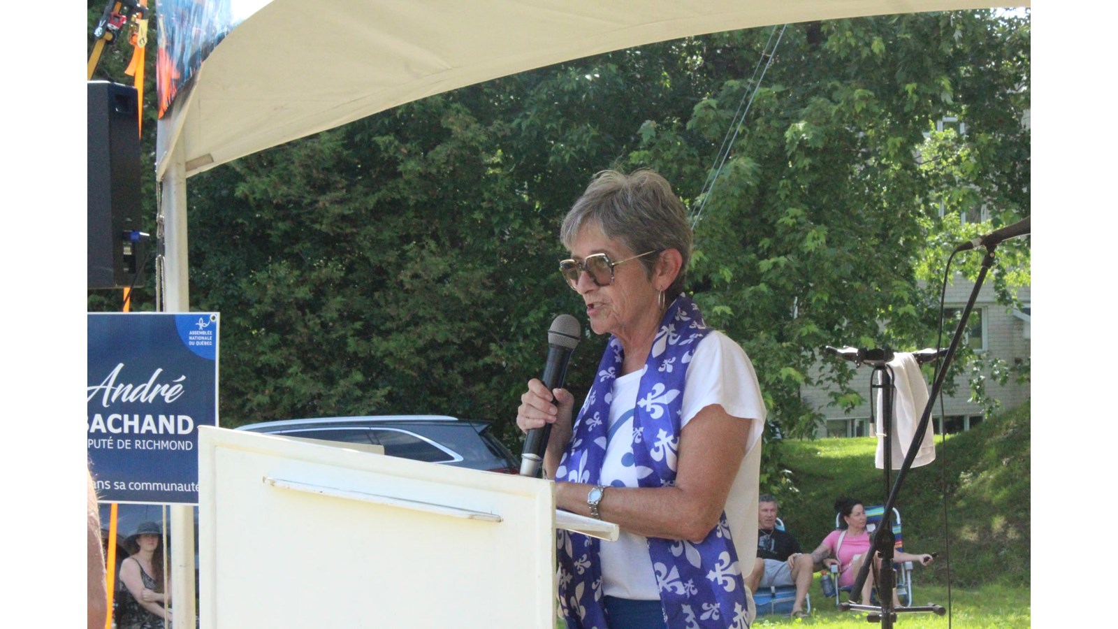 Sylvie Bureau, mairesse de Windsor, a procédé au discours patriotique devant les personnes réunies à l’occasion de la Fête nationale.