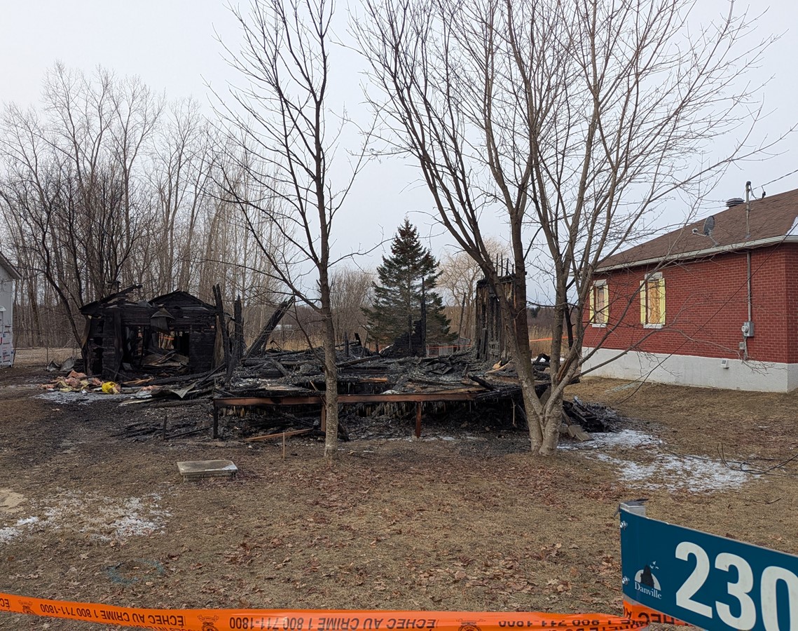 Une résidence réduite en cendres à Danville
