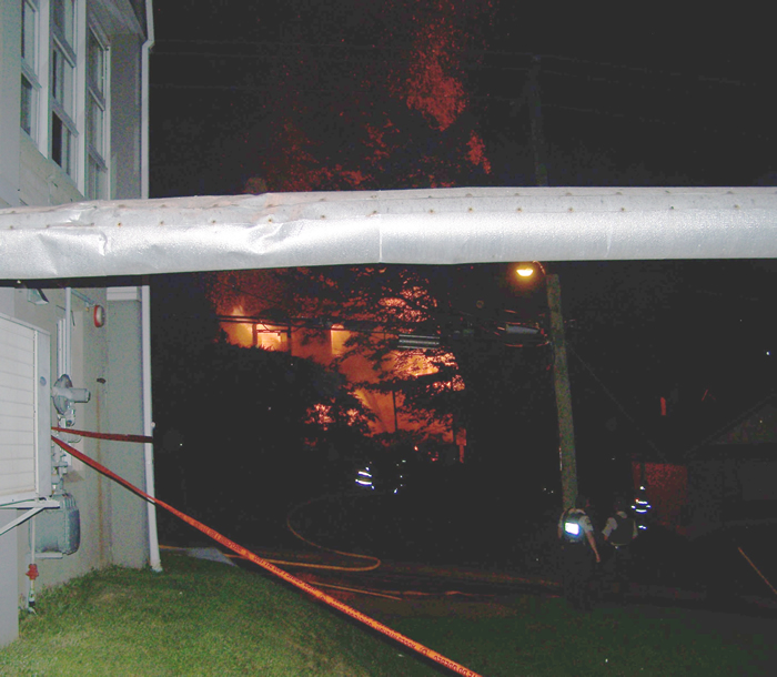 Durant l'incendie