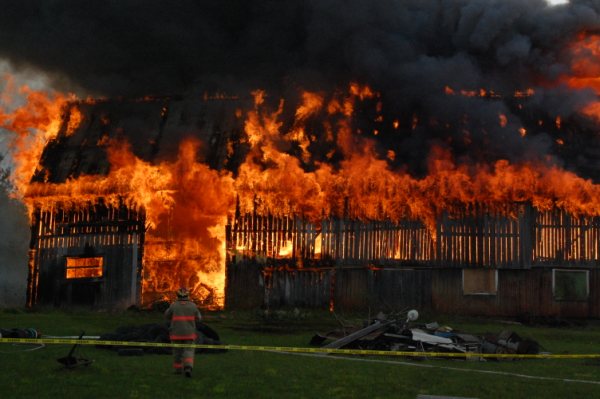 Pratique d'incendie à Saint-François-Xavier-de-Brompton